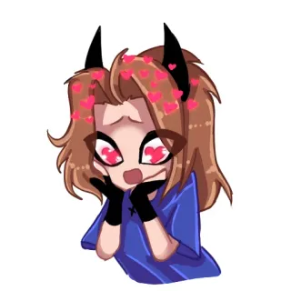 😍 c8093c0d 可爱, 动漫, 爱心, 卡通, 卡哇伊, 恶魔 telegram sticker