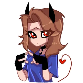 🥺 d8dcd244 动漫, 恶魔, 卡通, 角色, 恶鬼, 角, 红眼 telegram sticker