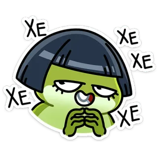 😂 b567a9e1 XE XE XE XE XE Cartoon, Frosch, albern, Figur, grün, Animation, lustig telegram sticker