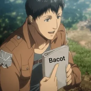 ☕ 0d545b56 Bacot อนิเมะ, ผ่าพิภพไททัน, ตัวละคร, ตลก, มีม whatsapp sticker