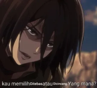 ☕ 23d441b7 kau memilihDitebas atau Dicincang. Yang mana? อนิเมะ, ผู้หญิง, เคร่งขรึม, ในร่ม, คน whatsapp sticker