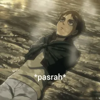 ☕ 3f042ae0 Eren Yeager Attack on Titan *pasrah* อนิเมะ, มังงะ, เอเรน เยเกอร์, ผ่าพิภพไททัน, หมดแรง, เหนื่อย, ยอมจำนน whatsapp sticker