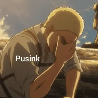 ☕ e943c8c4 Pusink อนิเมะ, เศร้า, มีม, ผ่าพิภพไททัน, ร้องไห้ whatsapp sticker