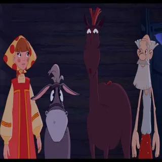 👨 c6c54ebf Мультфильм, Животные, Русский, Старый, Осел, Лошадь, Девушка whatsapp sticker