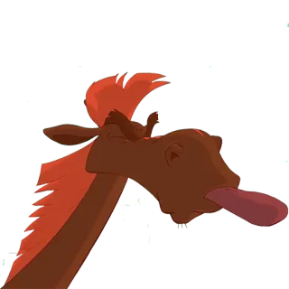 😝 d535bf02 лошадь, животное, мультфильм, язык, коричневый whatsapp sticker