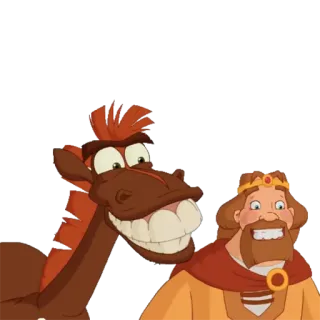 😁 faca4a80 верблюд, король, мультфильм, животные, корона whatsapp sticker