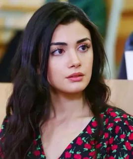 🍇 35e2bd58 ผู้หญิง, ผมสีน้ำตาลเข้ม, ภาพเหมือน, บุคคล, ลายดอกไม้, ชุดเดรส telegram sticker