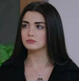 🍇 eb1b87bf ผู้หญิง, ภาพเหมือน, ผมสีน้ำตาลเข้ม, สร้อยคอ telegram sticker