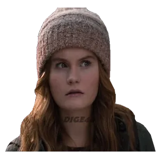 🤨 b8ca4d5a DIGE6 wanita, potret, topi, orang, rambut merah whatsapp sticker