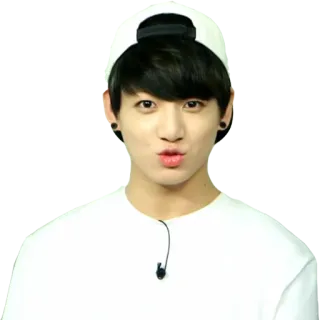 😚 2d82d683 pria, orang, kemeja putih, topi, kpop, idola telegram sticker