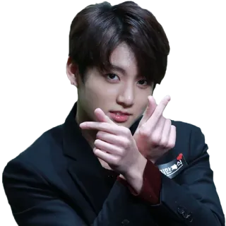 ❤️ 3ef5dacb Jungkook 대한한가 kpop, pop korea, penyanyi, korea selatan, finger heart telegram sticker