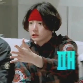 🥺 32d01cb9 패 Koreanisch, Muster, Person, rotes Stirnband whatsapp sticker