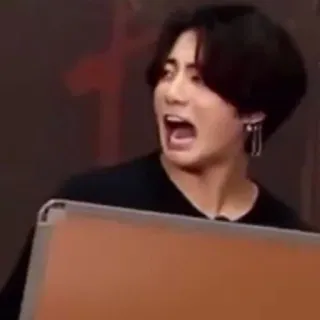 😤 7e34833f Jungkook kpop, jungkook, meme, lustig, reaktion, erschrocken, überrascht, gesicht whatsapp sticker