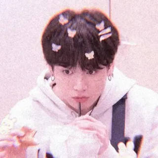 🐇 22b19dc9 Jungkook kpop, айдол, певец, чонгук, bts, бабочки, милый telegram sticker