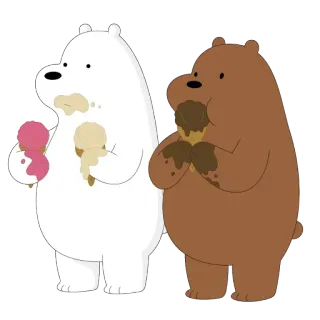 ✈️ 096aa54f ours, glace, dessin animé, nourriture, dessert telegram sticker