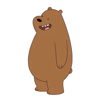 ✈️ 1ef48e89 Grizz We Bare Bears Dessin animé, Ours, We Bare Bears, Grizzly, Animal telegram sticker