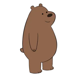 🏖 372d7581 Grizz We Bare Bears Ours, Dessin animé, Mignon, Animal, Grizzli, We Bare Bears telegram sticker