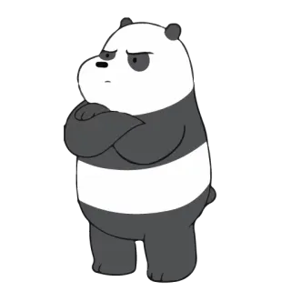 ✈️ 38125bb3 Panda We Bare Bears Panda, Ours, Dessin animé, En colère, We Bare Bears telegram sticker
