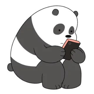 🏖 42f6e77c Panda We Bare Bears Panda, Ours, Dessin animé, Mignon, Téléphone, SMS telegram sticker