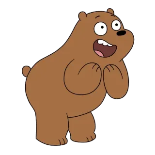 🎡 5a79a44a Grizzly Bear We Bare Bears Dessin animé, Ours, Grizzli, We Bare Bears, Animal, Joyeux telegram sticker