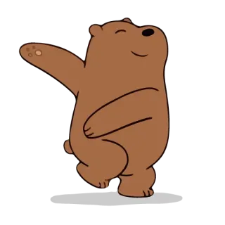 ✈️ 6e218d6f Grizzly We Bare Bears ours, dessin animé, mignon, danse, salut telegram sticker