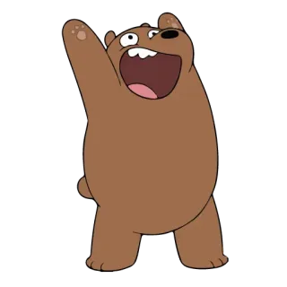 🏖 b6ddc646 Grizz We Bare Bears dessin animé, ours, drôle, mignon, salut telegram sticker