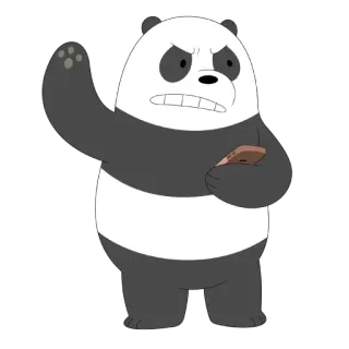 🏖 c21be796 Panda We Bare Bears panda, dessin animé, We Bare Bears, animé, en colère, panda telegram sticker