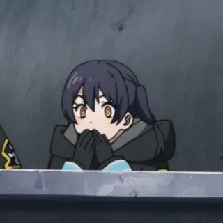 🍒 88589ad1 anime, personaggio, ragazza, guardando, sorpreso, carino, animato whatsapp sticker