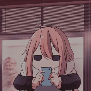 🍒 f93bc085 ragazza anime, personaggio, cartone animato, telefono, occhiali da sole, carino whatsapp sticker