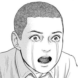 😫 711e1438 哭泣, 男孩, 漫画, 动漫, 悲伤 telegram sticker