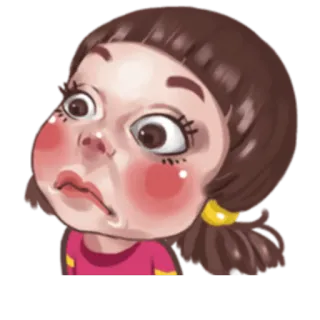 😳 0c72ba43 卡通, 女孩, 表情, 尴尬, 贴纸, 可爱 telegram sticker
