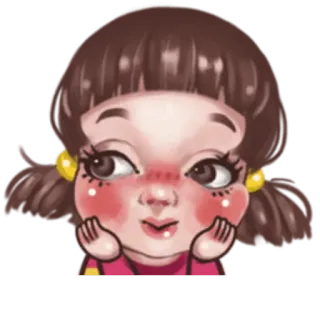 😇 13dddd3f 女孩, 表情符号, 卡通, 快乐, 可爱, 脸红 telegram sticker