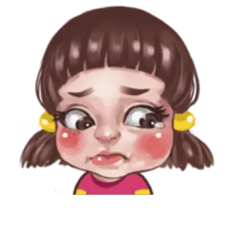 🙁 65c6afe6 女孩, 伤心, 哭泣, 情绪化, 卡通, 角色 telegram sticker