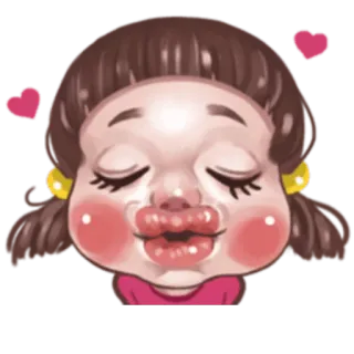 😚 eb663598 亲吻, 爱, 心, 卡通, 女孩, 可爱 telegram sticker