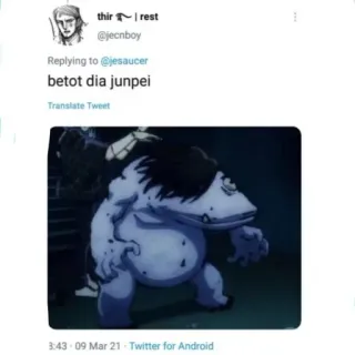 🫂 4a61db7f betot dia junpei Tweet, Screenshot, Teks, Media sosial, Internet telegram sticker