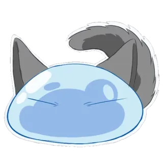 🐱 6517da2a slime, telinga kucing, ekor kucing, imut, kartun, hewan, stiker telegram sticker