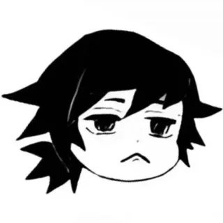 😒 28cfa139 Giyu Tomioka Demon Slayer 애니메이션, 만화, 귀멸의 칼날, 토미오카 기유, SD캐릭터, 우울한 telegram sticker