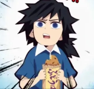 🥴 6ecac4d5 Giyu Tomioka Demon Slayer ふうせん 애니메이션, 만화, 기유 토미오카, 귀멸의 칼날, 먹는, 간식 telegram sticker