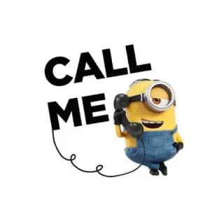 📞 2e44e569 Minion Despicable Me CALL ME Minion, Panggilan, Telepon, Kartun, Karakter whatsapp sticker