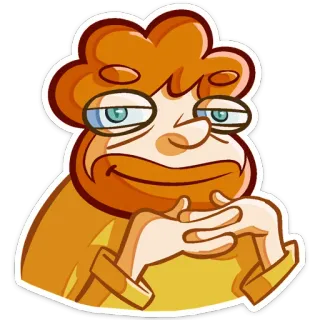 ☺️ 7be1b968 cartoon, man, ginger, orange, smug, face, expression whatsapp sticker