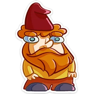 😒 82acc7c4 gnome, garden, character, cartoon, cute, red hat whatsapp sticker