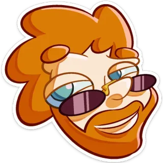 😎 997d8fa6 cartoon, sunglasses, character, ginger, smiling, winking whatsapp sticker