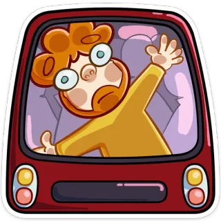 😅 f5cd940a car, driving, person, wave, cartoon, traffic whatsapp sticker