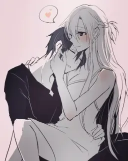 ☺️ 5b0a3a49 anime, couple, love, romance, affection, hug, cartoon whatsapp sticker