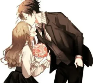 😌 b3a43be3 anime, kiss, couple, romance, wedding, love whatsapp sticker