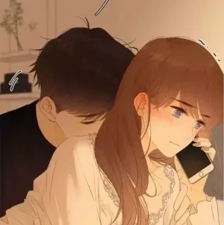 🥺 c30560f5 couple, affection, romance, relationship, anime style, cartoon whatsapp sticker