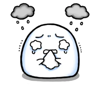 ⛄ 9da6337b ร้องไห้, เศร้า, น้ำตา, ร้อง, เมฆ, การ์ตูน, อารมณ์ telegram sticker