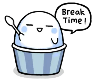 ⛄ aad9bd14 Break Time! ไอศกรีม, ของหวาน, พัก, เวลา, น่ารัก, อาหาร telegram sticker