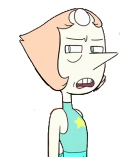😧 24e9204a Pearl Steven Universe 卡通, 珍珠, 史蒂芬宇宙, 电视剧, 角色, 滑稽的脸 telegram sticker