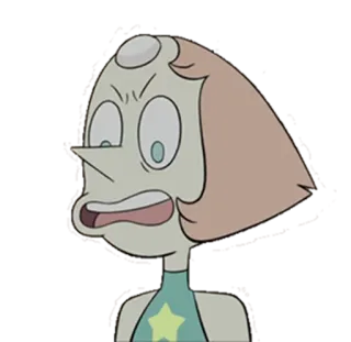 👿 6be5ddc7 Pearl Steven Universe 珍珠, 史蒂芬宇宙, 卡通, 生气, 沮丧, 受挫 telegram sticker